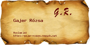 Gajer Rózsa névjegykártya