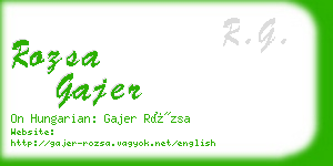 rozsa gajer business card